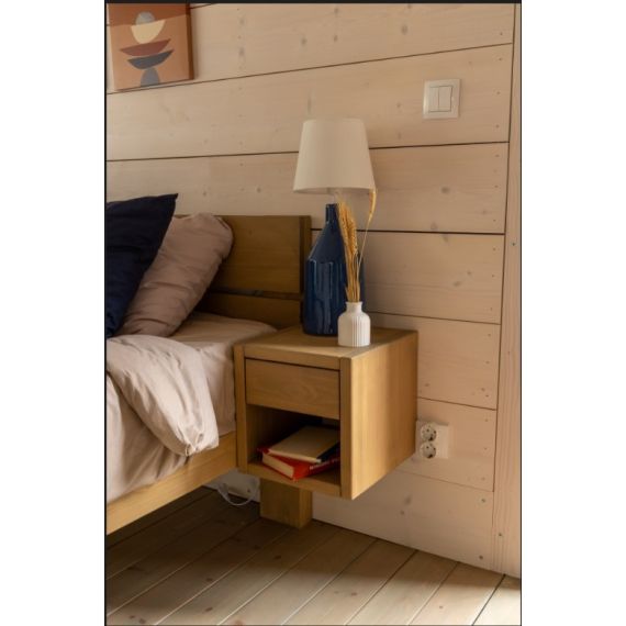 Полка прикроватная с выдвижным ящиком, Материал: Сосна, Цвет: Коричневый Liana, изображение 4