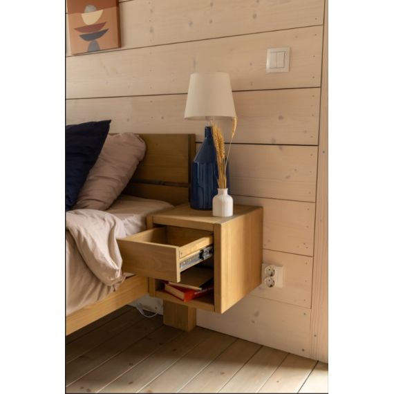 Полка прикроватная с выдвижным ящиком, Материал: Сосна, Цвет: Коричневый Liana, изображение 5