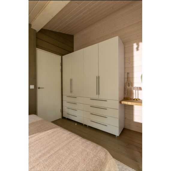 Шкаф, Размер: 2010х900х520мм, Оснащение: 4 выдвижных ящика и 2 полки, Фасады: МДФ. Белые крашеные. Ручки торцевые белые., изображение 6