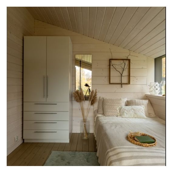 Шкаф, Размер: 2010х900х520мм, Оснащение: 4 выдвижных ящика и 2 полки, Фасады: МДФ. Белые крашеные. Ручки торцевые белые.