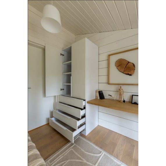 Шкаф, Размер: 2010х900х520мм, Оснащение: 4 выдвижных ящика и 2 полки, Фасады: МДФ. Белые крашеные. Ручки торцевые белые., изображение 5