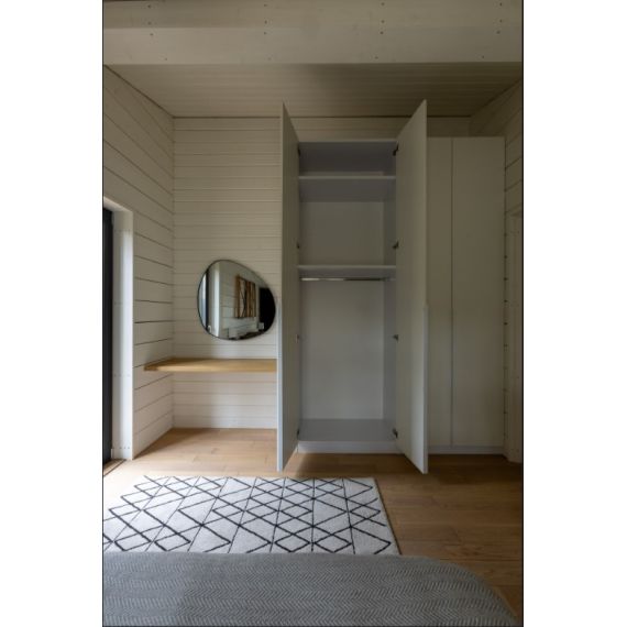 Шкаф, Размер: 2010х900х520мм, Оснащение: 2 полки и штанга платянная, Фасады: МДФ. Белые крашеные. Ручки торцевые белые., изображение 5